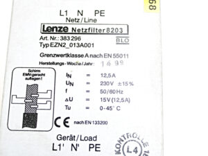 LENZE EZN2_013A001 Netzfilter 8203 -used-
