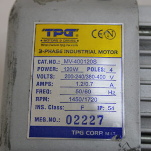 TPG MV-400120S 3 Phasen Motor + WS040 010 F – i=10 -used-