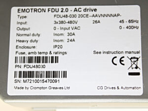 EMOTRON FDU 2.0 – AC drive FDU48-030 20CE–AAVVNNNNAP -used-