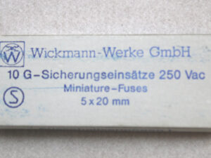 22x Wickmann 10 G 250 VAC Sicherungseinsätze 10 Stück -OVP/unused-