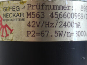 GEFEG Neckar Ferag M563 456600989 DC Motor -repaired-