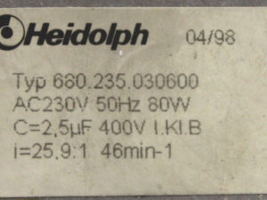 Heidolph 680.235.030600 Stirnradgetriebemotor -used-