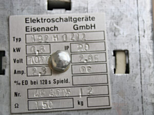 Elektroschaltgeräte Eisenach 192H0212 Bremswiderstand 150 Ohm  -OVP/unused-