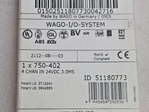WAGO 750-402 4-Kanal Digitale Eingangsklemme -OVP/sealed- -unused-