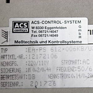 ACS-Control-System EA-PS 612-006KB/U220 Power Supply -used-