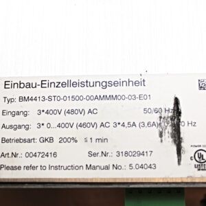 Baumüller BM4413-ST0-01500-00AMMM00-03-E01 Umrichter -used-