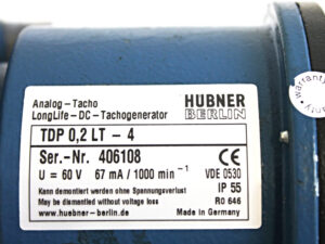 Hübner TDP 0.2 LT-4 Analog DC-Tachogenerator LongLife -OVP/refurbished-