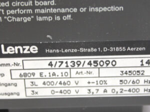 LENZE 6809 E.1A.10 Frequenzumrichter 6800 -OVP/refurbished-