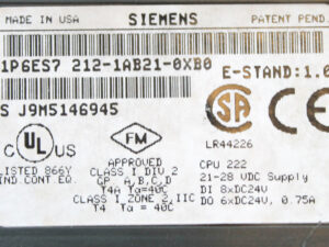 SIEMENS 6ES7212-1AB21-0XB0 SIMATIC S7-200 E: 1.0 -used-