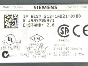 SIEMENS 6ES7212-1AB21-0XB0 SIMATIC S7-200 E: 2.0 -used-