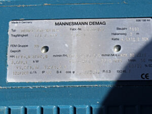 Kettenzug 0,25 to DEMAG DKUN2-250-KV 1F 4 Haken 125 kg -used-