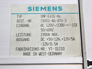 Siemens SMP-E431-A6 SICOMP Power Supply -used-