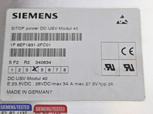 Siemens 6EP1931-2FC01 SITOP power DC-USV-Modul 40 E: 4 -used-