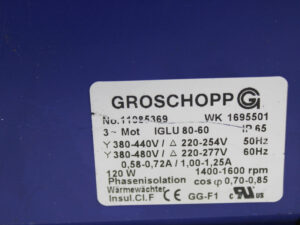Groschopp IGLU 80-60 Getriebemotor + VE 31-K-L-32 Getriebe i=7 -unused-