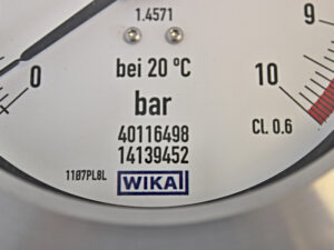 Wika 401164981 Rohrfedermanometer 10 bar Maxos DIN 7080-10