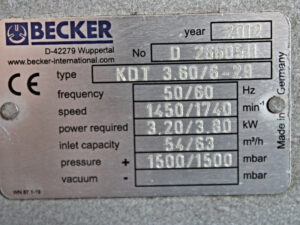 Becker KDT 3.60/6-29 – Vakuumpumpe in Box -used-