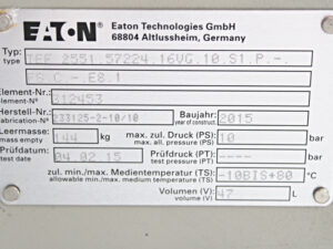 EATON TEF 2551.57224.16VG.10.S1.P.-.F6.C.-.E8.1 – Rücklauffilter