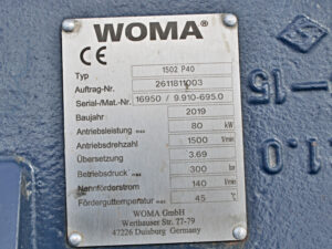 WOMA High Pressure Plunger Pump Type 1502 -used-