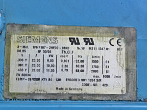 Siemens 1PH7107-2HF02-0BK0 + ebm W2D160-EA22-05 -used-