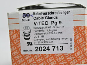 OBO Bettermann V-TEC Pg9 Kabelverschraubungen 49 Stück -OVP/unused-