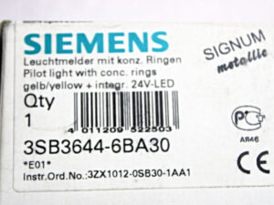 Siemens 3SB3644-6BA30 Leuchtmelder gelb -OVP/unused-