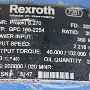 REXROTH GPC 165-2254 Planetengetriebeetriebe -used-