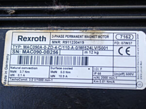 REXROTH MAC090A-0-ZD-4-C/110-A-0/WI524LV/S001 R911230419 Pins verbogen -used-