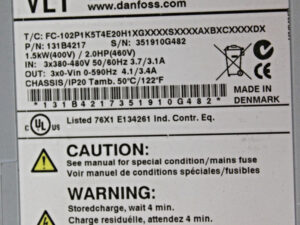 DANFOSS FC-102P1K5T4E20H1XGXXXXSXXXXAXBXCXXXXDX Frequenzumrichter -used-