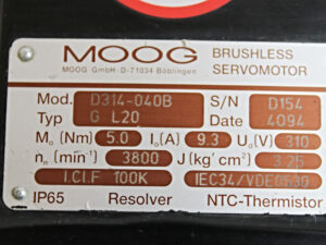 MOOG D413-040B G L20 Servomotor -used-