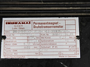 INDRAMAT MAC 090B-1-PD-1-B/110-A-0/-I00625/SO1 Servomotor -used-