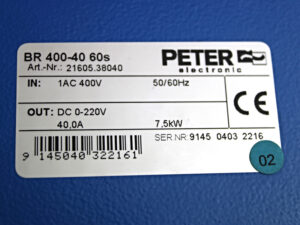 PETER ELECTRONIC BR 400-40 Motorbremsgerät 40Amp.-used-