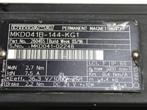 INDRAMAT MKD041B-144-KG1 Permanent Magnet Motor -used-