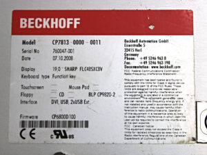 BECKHOFF CP7813-1001-0011 Baujahr 2008 Control Panel -used-