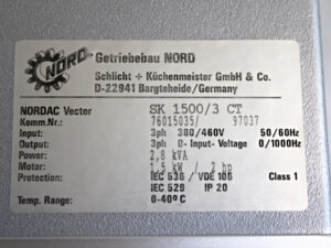 Nordac Vector SK 1500/3 CT Inverter 2,8 kVA -used-