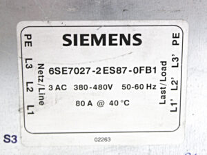 SIEMENS 6SE7027-2ES87-0FB1 SIMOVERT Netzfilter -used-