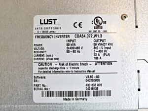 LUST CDA34.072,W1.3 Frequenzumrichter 37kW/50kVA -used-