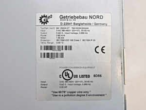 Getriebebau Nord SK 1500/03 CT Frequenzumrichter 1,5kW/2,8kVA -used-