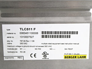 Berger Lahr TLC511 F Servoregler 767.00 REV 1.108 mit 4 Schnittstellen -used-