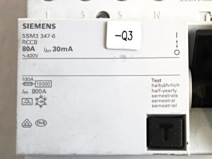 Siemens 5SM3347-6 + 5SW3000 FI-Schutzschalter 4-polig -used-