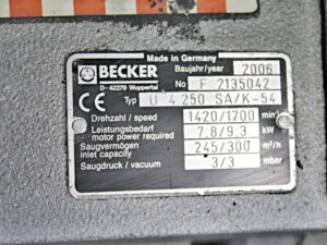 Becker U4.250 SA/K-54 Vakuumpumpe -used-