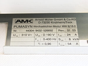 AMK PUMASYN MW 8/18-0 Wechselrichter-Modul -used-