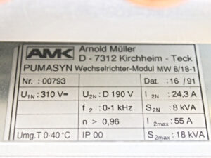 AMK PUMASYN MW 8/18-1 Wechselrichter-Modul -used-