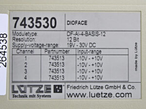 Lütze Dioface DF-AI-4-BASIS-12 743530 -used-