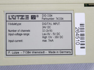 LÜTZE DIOFACE Dio-3304 Digital Input 24V DC 743304 -used-