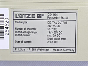 LÜTZE DIOFACE Dio-3406 Digital Output 24V/2A DC 743406 -used-