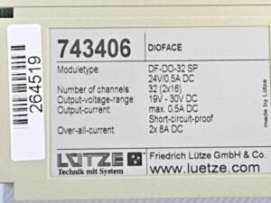 Lütze Dioface DF-DO-32 SP 24V/0,5A DC 743406 -used-