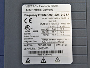 Vectron ACT 400-010 FA Frequency Inverter -used-