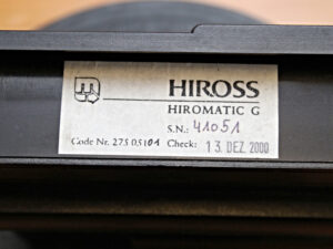 HIROSS HIROMATIC G 275051 Bedien-Panel -used-