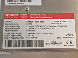 Beckhoff AX5201-0000-0200 Servoverstärker -used-