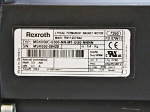 Rexroth MSK050C-0300-NN-M1-UG0-NNNN  R911307944 + ZAE M040SC-7.25:1 -used-